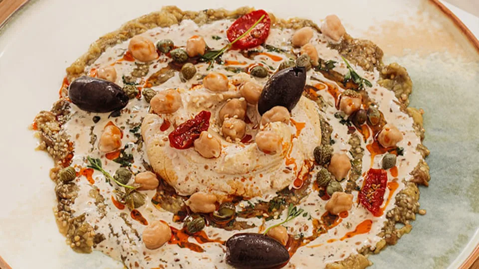 Hummus with olives